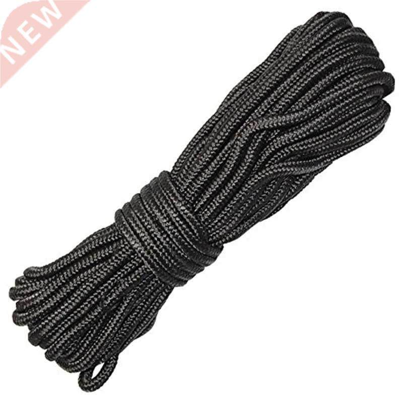5mm x 15m 50ft Black tility Rope Boating Awnings Camping Fis
