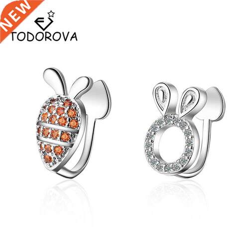 Todorova Lovely Carrot Rabbit Asymmetric Ear Cuff Clip on E