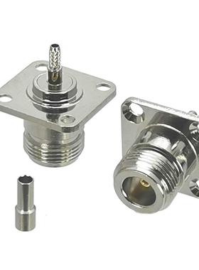 10Pcs Connector N Female 4-holes Flange Crimp RG316 RG174 LM