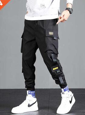 Harajuku Rbbons Harem Joggers Men Cargo Pants Fashon Draws