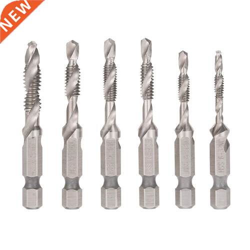 6pcs HSS Drill Tap Countersink Combination Deburr Bits Set W