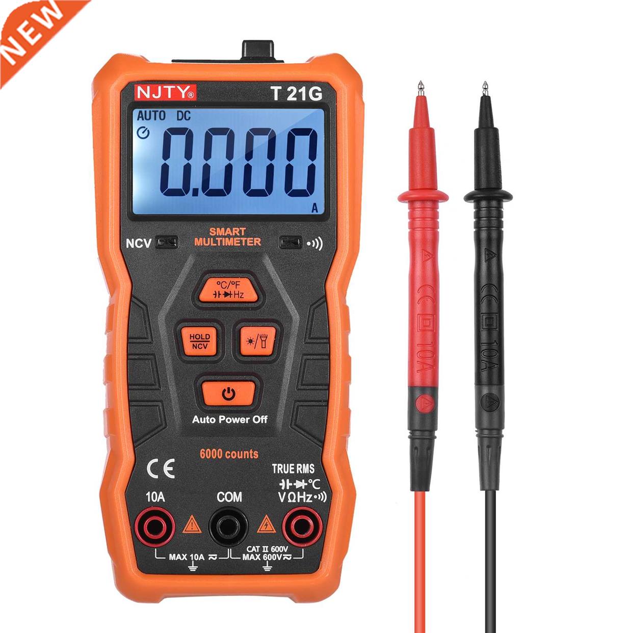 NJTY T21G Digital Multimeter 6000 Counts True RMS Mini