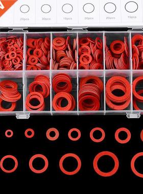600pcs 12 Sizes Red Steel Paper Fiber Flat Washer Kit Insula