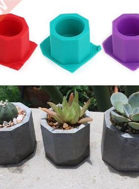 Octagonal Silicone Molds Concrete Fleshy Flower Pot