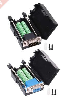 D-SUB DB15 VGA Male Female 3 Rows 15 Pin Plug Breakout Termi