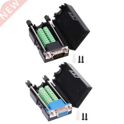 D-SUB DB15 VGA Male Female 3 Rows 15 Pin Plug Breakout Termi