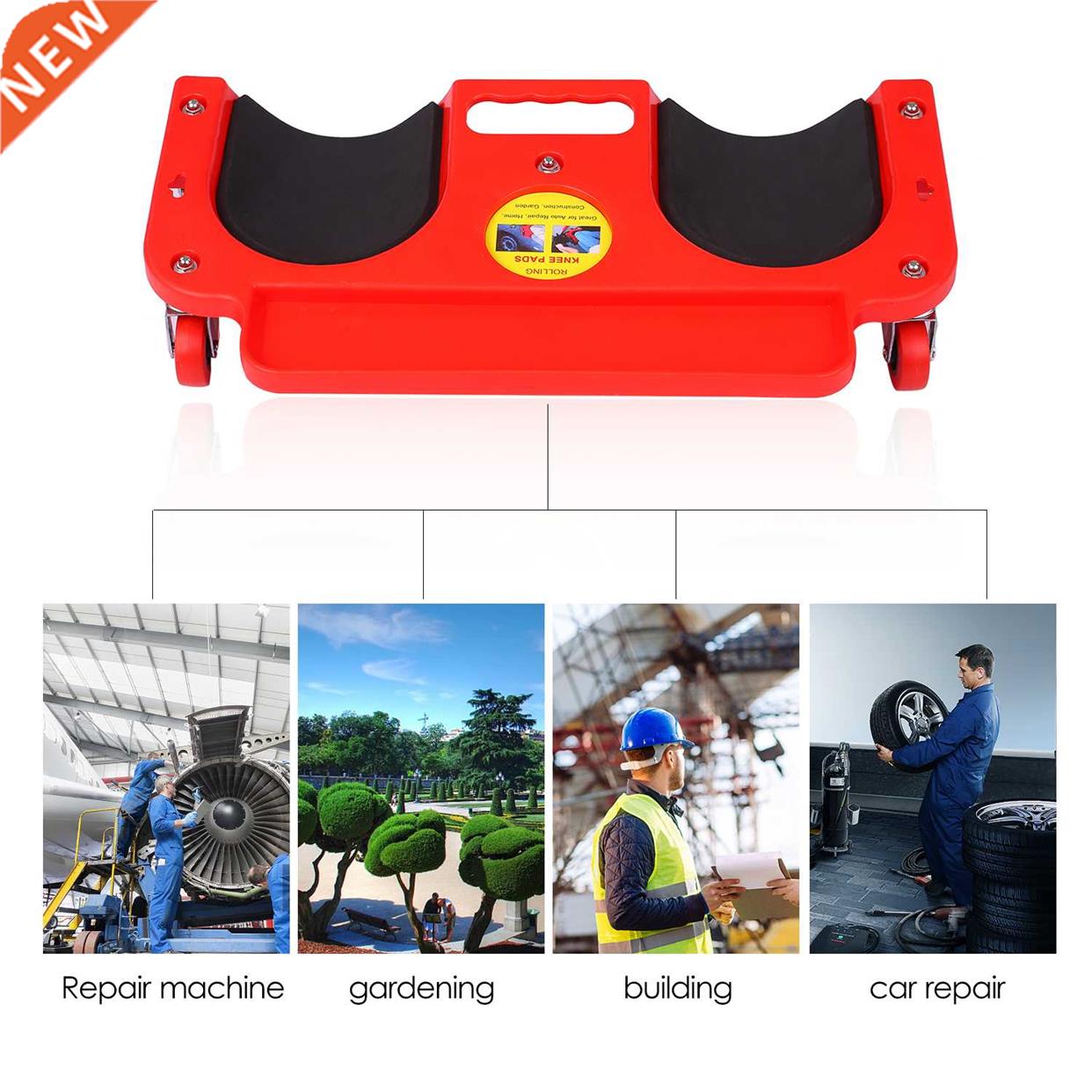 Flooring Knee Silicone Pads with 5 Wheels Rolling Knee