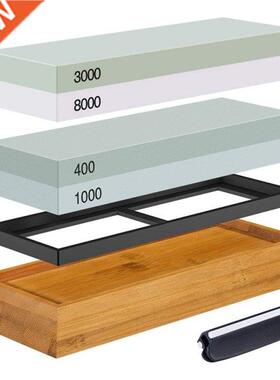 Sharpening Stone Set, Whetstone 2-IN-1 400/1000 3000/8000 Gr