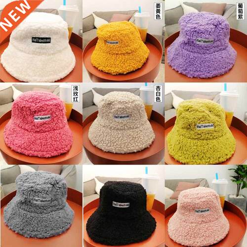 Lamb Faux Fur Bucket Hat Thickened Warm Teddy Velvet Winter