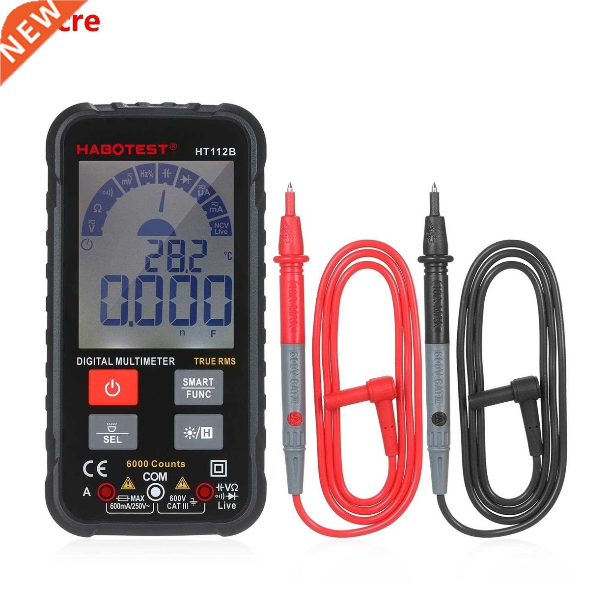 HT112 600V Digital Multimeter Tester Intelligent 6000 Counts