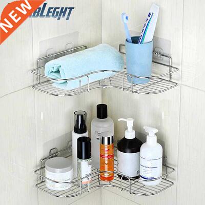 Recableght Stainless Steel Bathroom Corner Storage Rack