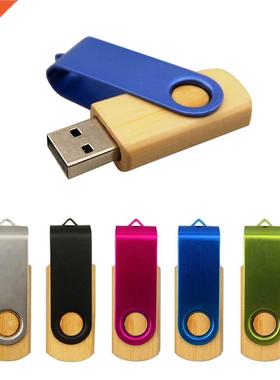 Custom LOGO Wooden Rotatable Usb Flash Drive Pendrive 2.0 Na