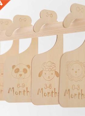 11Pc Newborn Supplies Baby Closet Dividers Wood Milestone Nu