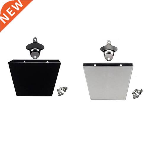 Wall Mounted Beer Bottle Opener With Cap Catcher Container