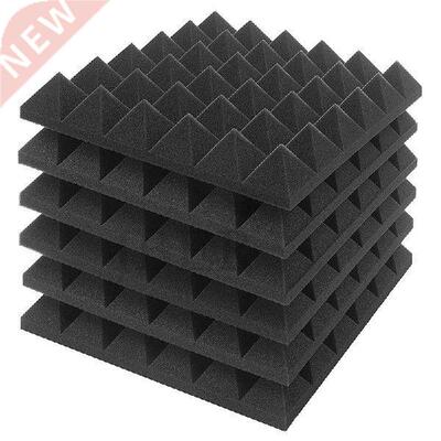 Quality 6 Piece Charcoal Acoustic Panel Studio Foam Wedge