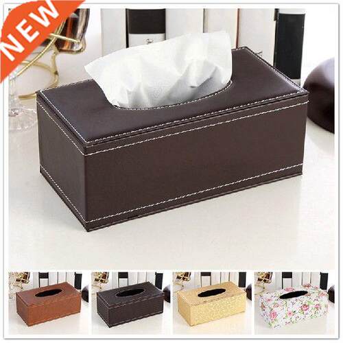 PU Tissue Desktop Napkin Storage Box Rectangle Paper Towel