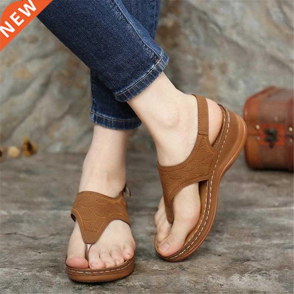 Summer Women Strap Sandals Women's Flats Open Toe Solid Casu