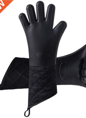 1 Pair Oven Gloves, Heat Resistant Silicone BBQ Gloves Extra