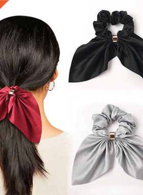 Fshion Rbbit Er Design Solid Color Hir Tie for Women Fe