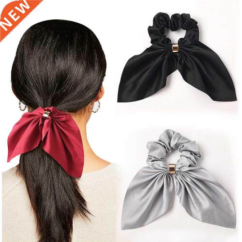 Fshion Rbbit Er Design Solid Color Hir Tie for Women Fe