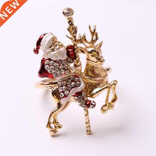 6pcs Christmas reindeer napkin buckle upscale restaurant