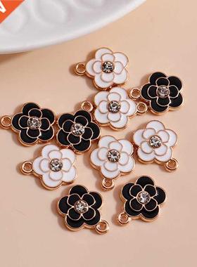 10pcs/lot 13*16mm Enmel Crystl Flower Chrms DIY for Neckl