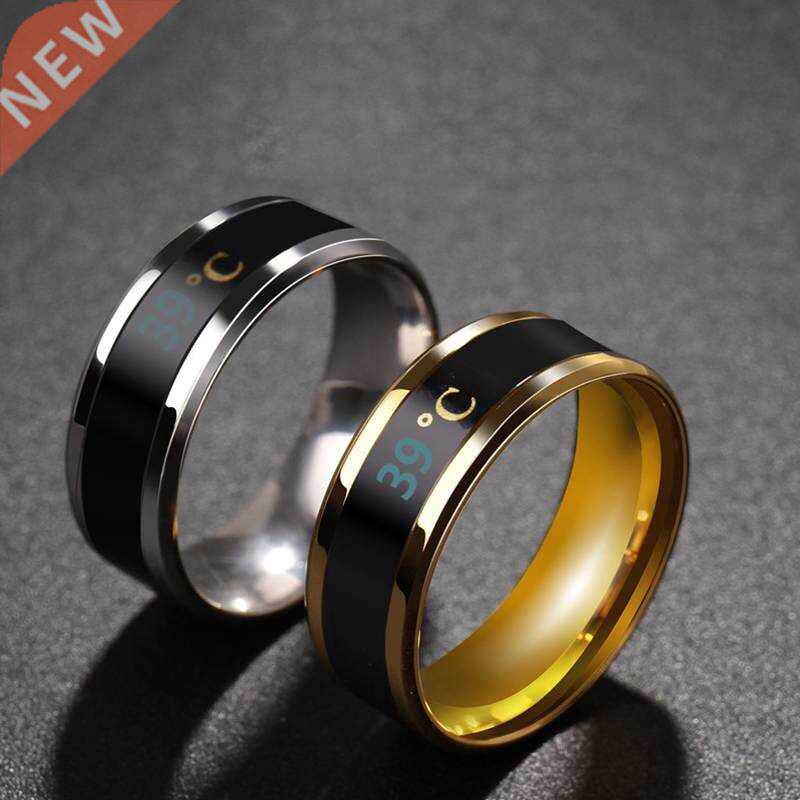 Smart Sensor Body Temperature Ring Stainless Steel Fashion D
