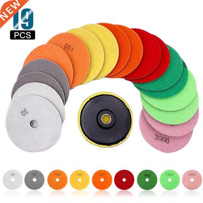 19-Pieces 4 inch Diamond Polishing Pads with 1 Backer Backin