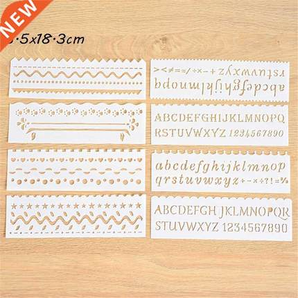 8pc 5.5x18.3cm Words Letter Theme Layering Stencils Walls Pa