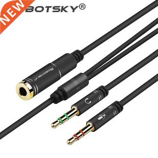 Jack 3.5mm Audio Cable Headphone Microphone Splitter 2 Male