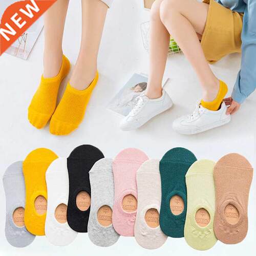 Women's Cotton Invisible No show Socks non-slip Summ