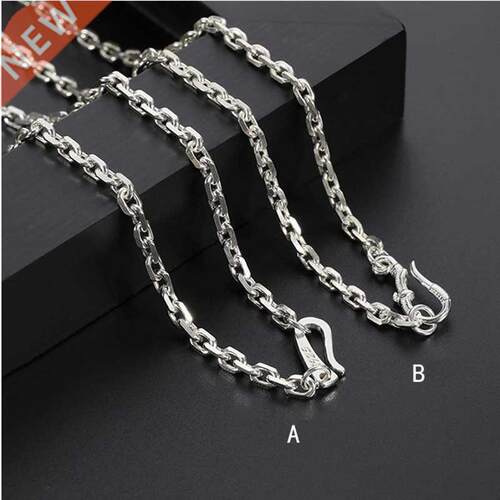BOCAI New real pure s925 silver Man and Woman necklace fash