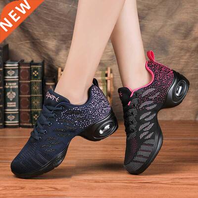 Zapatillas de baile para mujer, zapatos de malla tejida, c&o