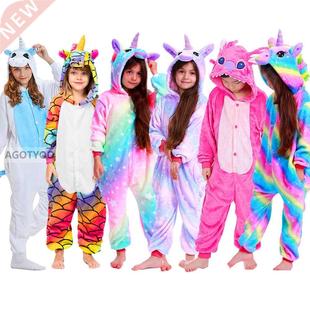 2020 Children Onesie Kids Unicorn Panda Pajamas Animal Carto