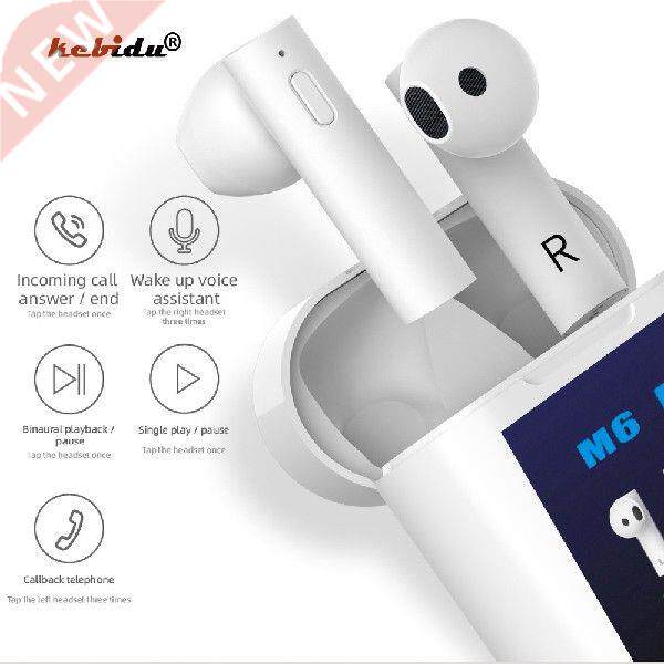M6 PLUS TWS 5.0 Wireless Bluetooth Headphone LED Smart