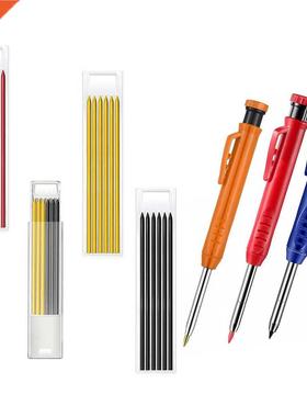 1set Multi-ction Solid Carpenter Pencils With Built-in Pe
