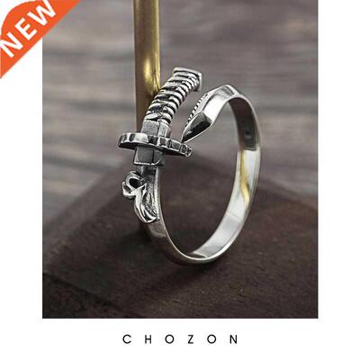 Vintage Samurai Sword Ring Design S925 Sterling Silver Perso