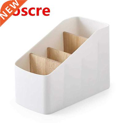 Wood Plastic Remote Control Holder Caddy,Detachable 4 Compar