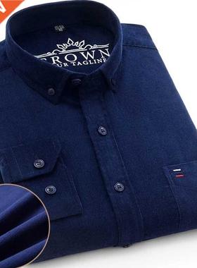 100% Cotton Plus Size 7XL Corduroy Shirt Mens Casual Long Sl