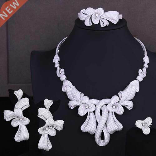 GODKI Luxury 4 PCS Hot Geometric Flower Women Wedding Cubic