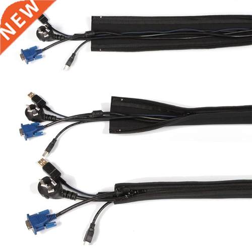 Neoprene Cable Management Sleeve Zipper Wrap Wire Hider