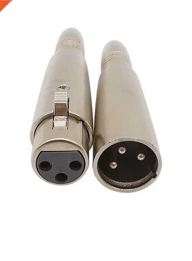 Metal 3 Pin XLR Male Female Plug to 6.5mm Female Jack Audio
