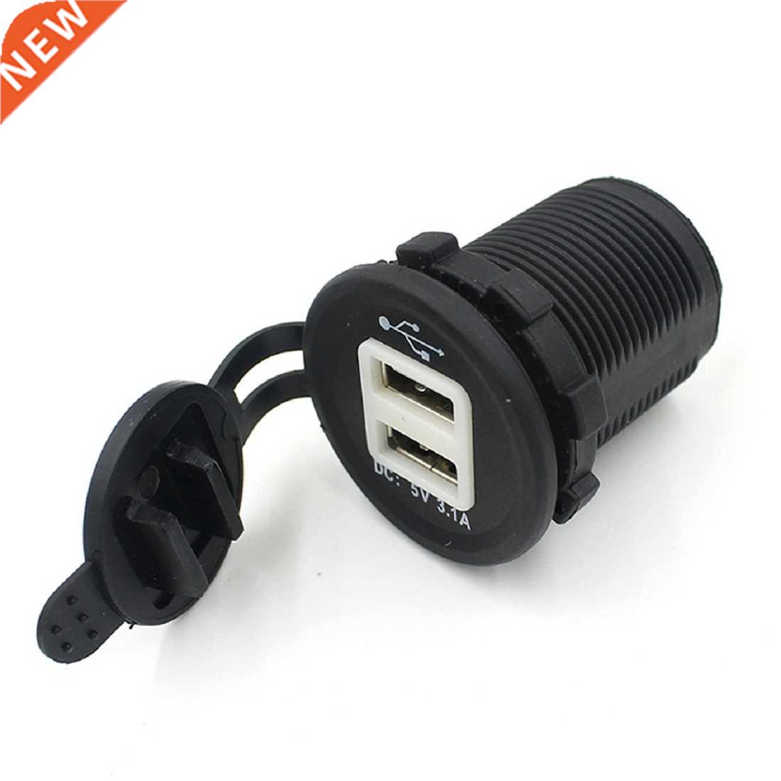 LED Blue 12-24V Auto Moto Dual USB Car Charger Adapter Socke