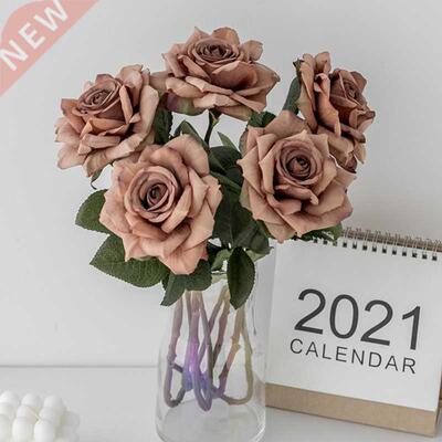 5pcs Autumn Big Artificial Rose Flowers Wedding Home Decorat