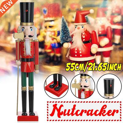 55CM Christmas Wooden Doll Decor Handmade Christmas Nutcrack