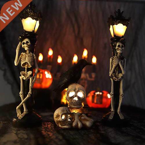 Halloween Skeleton Skull Ornament Decoration Night Light