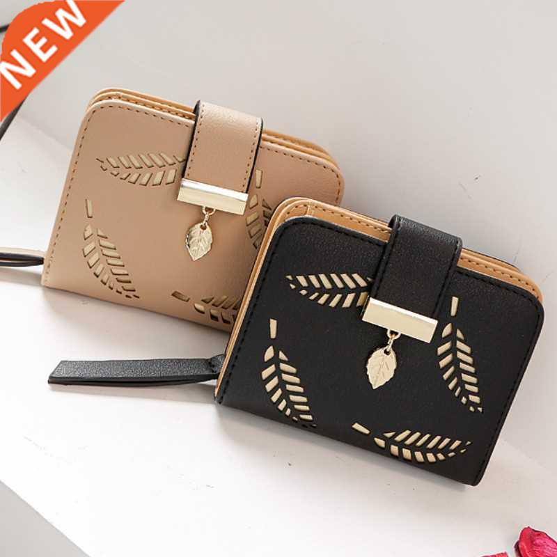 Women Wallet Fashion Purse Female Short Wallets Hollow Leave