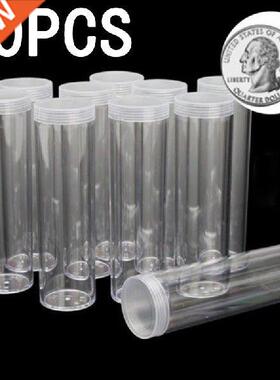 10Pcs 25mm Round Clear Plastic Protective Tube Holder