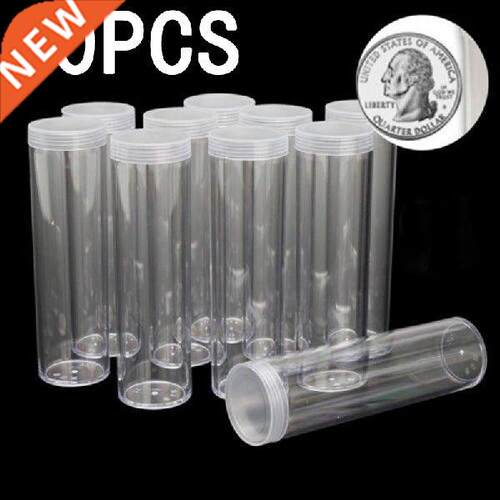 10Pcs 25mm Round Clear Plastic Protective Tube Holder