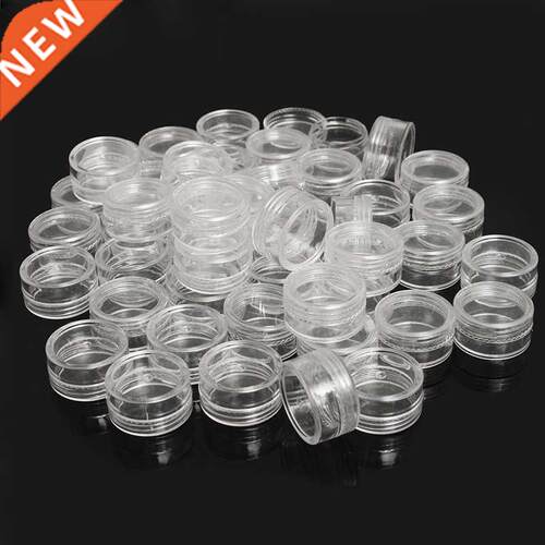 50Pcs 2.5ML Clear Plastic Jewelry Be Storage Box Small Ro